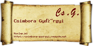 Csimbora Györgyi névjegykártya