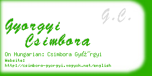 gyorgyi csimbora business card